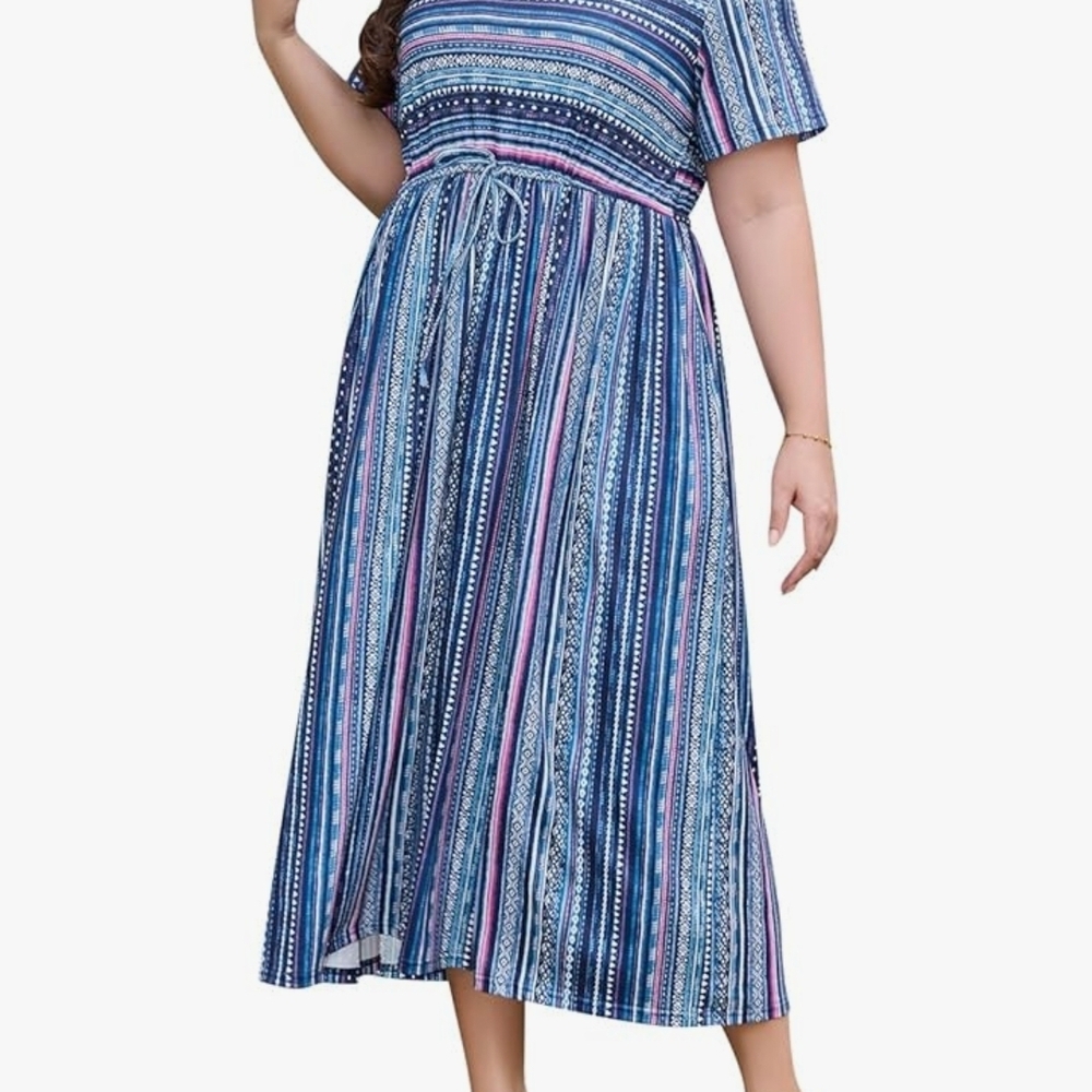 Nwt Keluummi Plus Size sz 20 Summer Maxi Dress for Curvy Women, Casual Wedding G